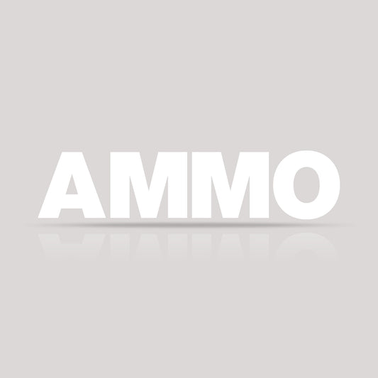 7 Inch White AMMO Decal
