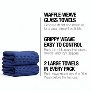 Waffle Weave Glass Towels