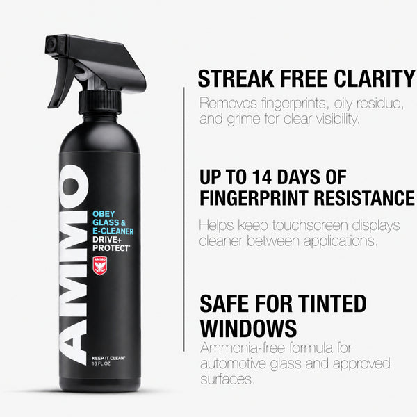 OBEY benefits: Streak-free clarity. Up to 14 days of fingerprint resistance. Safe for tinted windows