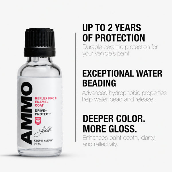 REFLEX PRO II benefits: Up to 2 years of protection. Exceptional water beading. Deeper color. More gloss.